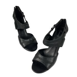 Harley Davidson Motorcycles Black Leather Studded Heels Sandals Biker 9.5 Women
